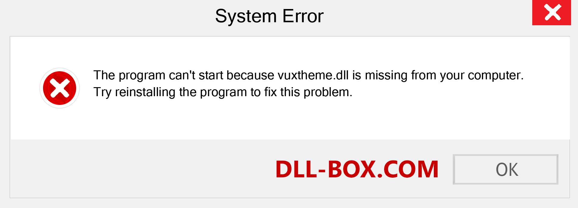  vuxtheme.dll file is missing?. Download for Windows 7, 8, 10 - Fix  vuxtheme dll Missing Error on Windows, photos, images